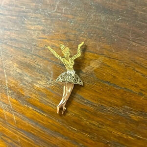 Tri color gold ballerina 🩰 pendant